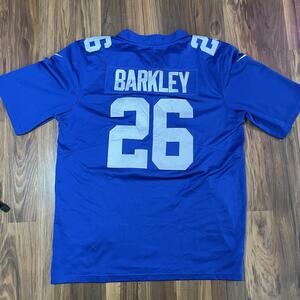 Nike On Field Saquon Barkley #26 NFL New York Giants Away Jersey Men’s L Blue